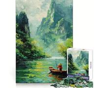 Puzzle 1000 pièces Voyage fluvial au Vietnam Exercice cérébral, détente et Relaxation Découpe de précision Cadeau Symbolique (50x75cm)