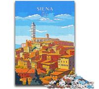 Puzzle 1000 pièces Voyage Sienne Italie pour Adultes et Adolescents, Jouet éducatif Anti-Stress, idéal comme Cadeau pour Toute la Famille (1000 pièces, 26x38cm)