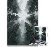 Puzzle 1000 pièces Vue sur la canopée de la forêt brumeuse pour Adolescents:Jeu ludique et éducatif, Cadeau Unique pour Les fêtes joyeuses Dimensions:38x52cm