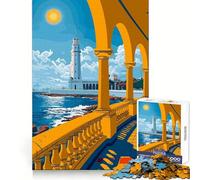 Puzzle 1000 pièces « Vue sur Le Phare d'Alexandrie » pour Adultes, défi Intelligent, évasion paisible, Cadenas Fin, (50x75cm)