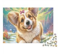 Puzzle 1000 pièces Welsh Corgi Chien à Pattes Courtes Développe compétences cognitives et Concentration Carton Premium pour Adolescents 52x38cm/1000pcs