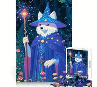 Puzzle 1000 pièces White Dog Wizard Pensée Claire, Distraction Douce, Bords précis, Cadeau Symbolique (38x26cm)