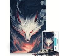 Puzzle 1000 pièces White Fox Spirit pour Adultes,Jeu de logique,découpe de précision,Bords Lisses, pour Les réunions de Famille (50x75cm)