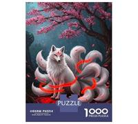 Puzzle 1000 Pièces White Kitsune Fox Puzzles pour Adultes, Jouet, Décoration Murale, Course De Vitesse Manuelle, Idéal comme Cadeau pour Toute La Famille 52x38cm/1000pcs
