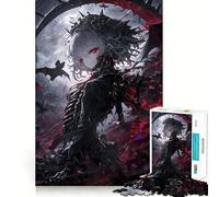 Puzzle 1000 pièces White Moon Gothic Girl,défi Mental de Haute précision,découpe Amusante pour Passer Le Temps (38x26cm)