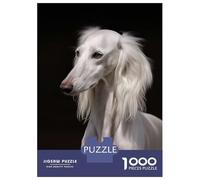 Puzzle 1000 Pièces White Saluki Dog Puzzles pour Adultes, Jouet, Décoration Murale, Course De Vitesse Manuelle, Idéal comme Cadeau pour Toute La Famille 38x26cm/1000pcs