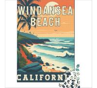 Puzzle 1000 pièces Windansea Beach California | Jeu de réflexion difficile et complexe collection d'artistes pour la famille beauxarts 38x52cm