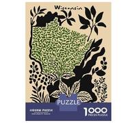 Puzzle 1000 Pièces Wisconsin State Map with Foliage Puzzle pour Adolescents Améliore La Mémoire Entraîne Ton Cerveau Et Tes Mains Jouet Addictif pour Cultiver La Patience 70x50cm/1000pcs