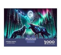 Puzzle 1000 Pièces Wolf Constellation Night Scene Puzzle pour Adolescents Améliore La Mémoire Entraîne Ton Cerveau Et Tes Mains Jouet Addictif pour Cultiver La Patience 52x38cm/1000pcs