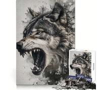 Puzzle 1000 pièces Wolf Double Exposure pour Adolescents Exercice cognitif, détente et Loisirs Idéal comme Cadeau d'hiver (38x52cm)