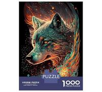 Puzzle 1000 Pièces Wolf Enchanted Forest Puzzle pour Adultes Jeu Familial Analyse Et Logique Cadeaux Uniques pour Anniversaire Et Noël 38x26cm/1000pcs