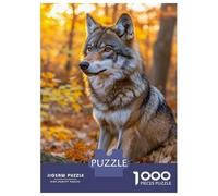 Puzzle 1000 Pièces Wolf in Autumn Forest Puzzles pour Adultes - Cadeau d'anniversaire - Jeu Difficile Et Stimulant - Cadeaux 38x26cm/1000pcs