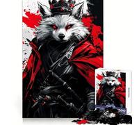 Puzzle 1000 pièces Wolf King Samurai pour Adultes Mémoire aiguisée, évasion sereine, Bords Nets, (38x26cm)