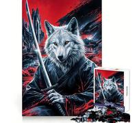 Puzzle 1000 pièces Wolf Samurai Japan pour Adolescents, 1000 pièces, Facile à Assembler, Loisirs créatifs, découpe Impeccable, (38x52cm)