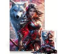 Puzzle 1000 pièces Wolf Samurai pour Adultes Un Cadeau précieux, léger et Amusant aux Bords précis (38x52cm)