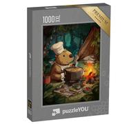 Puzzle 1000 pièces XXL « Au Camping : Cuisine du Capybara »