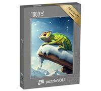 Puzzle 1000 pièces XXL « Caméléon dans Les aurores boréales »