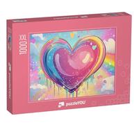 Puzzle 1000 pièces XXL « Cœur Arc-en-Ciel »