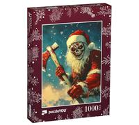 Puzzle 1000 pièces XXL « Douce Nuit, Nuit sanglante - Père Noël à la Hache »