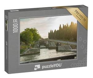 Puzzle 1000 pièces XXL « Écluses en escalier sur Le Canal du Midi près de Béziers, Languedoc-Roussillon »