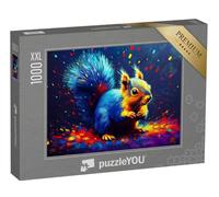 Puzzle 1000 pièces XXL « Écureuil irisé sur Le carrousel de Couleurs »