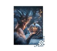 Puzzle 1000 pièces XXL « Enfant Jésus dans Une forêt d’Hiver avec Une Boule de Sapin de Noël à la Main »
