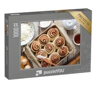 Puzzle 1000 pièces XXL « Escargots à la Cannelle avec des épices et du Cacao entièrement sur du Papier parchemin »