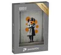 Puzzle 1000 pièces XXL « Fille avec du Tournesol Street Art »
