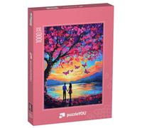 Puzzle 1000 pièces XXL « La Saint-Valentin et Les Papillons »