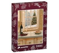 Puzzle 1000 pièces XXL « Les délices de Noël : Vin et gâteau »