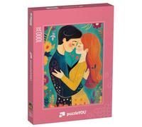 Puzzle 1000 pièces XXL « Magie des Fleurs et battements de cœur »