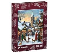 Puzzle 1000 pièces XXL « Marché de Noël Festif dans Un Village »