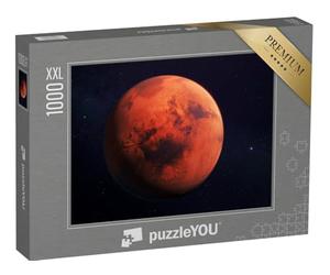 Puzzle 1000 pièces XXL « Mars, la planète Rouge, Rendu 3D avec caractéristiques de Surface »