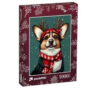 Puzzle 1000 pièces XXL « Noël avec Corgi Oskar »
