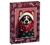Puzzle 1000 pièces XXL « Noël avec Corgi Polly »
