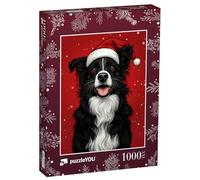 Puzzle 1000 pièces XXL « Noël avec Le Border Collie Kira »