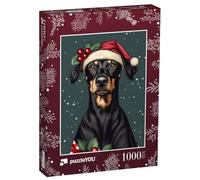 Puzzle 1000 pièces XXL « Noël avec Le Doberman Apollon »