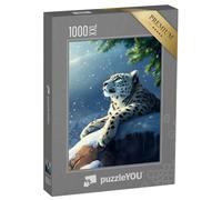 Puzzle 1000 pièces XXL « Pattes de léopard dans la Neige poudreuse »