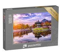 Puzzle 1000 pièces XXL « Pavillon de l'eau au Palais de Gyeongbokgung, Séoul, Corée du Sud »