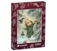Puzzle 1000 pièces XXL « Petite Fille dans la forêt hivernale »