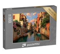Puzzle 1000 pièces XXL « Ruelles de la Vieille Ville au Coucher du Soleil »