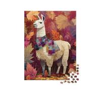 Puzzle 1000 pièces XXL « Un alpaga avec Une écharpe en Automne »