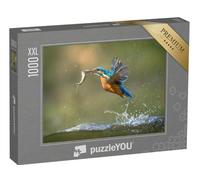 Puzzle 1000 pièces XXL « Un Martin-pêcheur avec Un Poisson dans Le Bec Fait Son Apparition »