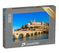 Puzzle 1000 pièces XXL « Vieux Pont et cathédrale Saint Nazaire sur la rivière Orb à Béziers, France »