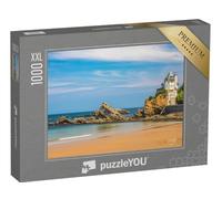 Puzzle 1000 pièces XXL « Villa Belza et rochers sur la Plage de la Côte des Basques à Biarritz, France, Un Jour d'été »
