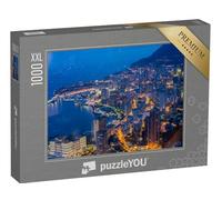 Puzzle 1000 pièces XXL « Vue Nocturne de Monaco : Vue Depuis la Montagne »