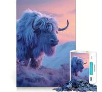 Puzzle 1000 pièces Yak Aesthetic Sunset Jeu cognitif Amusant,pièces Robustes et aux découpes nettes,idéal pour Un Moment de Calme et Un Exercice Mental à la Maison (50x75cm)