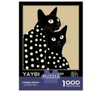 Puzzle 1000 Pièces Yayoi Kusama Black Cats Retro Exhibition Poster Puzzles pour Adolescents : Améliorent La Mémoire, Défi Éducatif, Cadeaux pour Les Amis Et La Famille 70x50cm/1000pcs