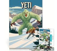 Puzzle 1000 pièces Yeti Cryptide, Affiche de Voyage, cryptozoologie, Bordure soignée, Jeu cognitif, Jouet Amusant et Facile à Passer, Cadeau de Noël (50x75cm)