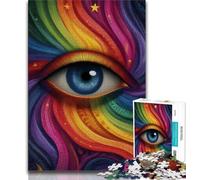 Puzzle 1000 pièces Yeux psychédéliques pour Adolescents et Adultes, Aide Le Cerveau à exercer des Jouets addictifs pour cultiver la Patience, adapté aux Couples (38x26cm)
